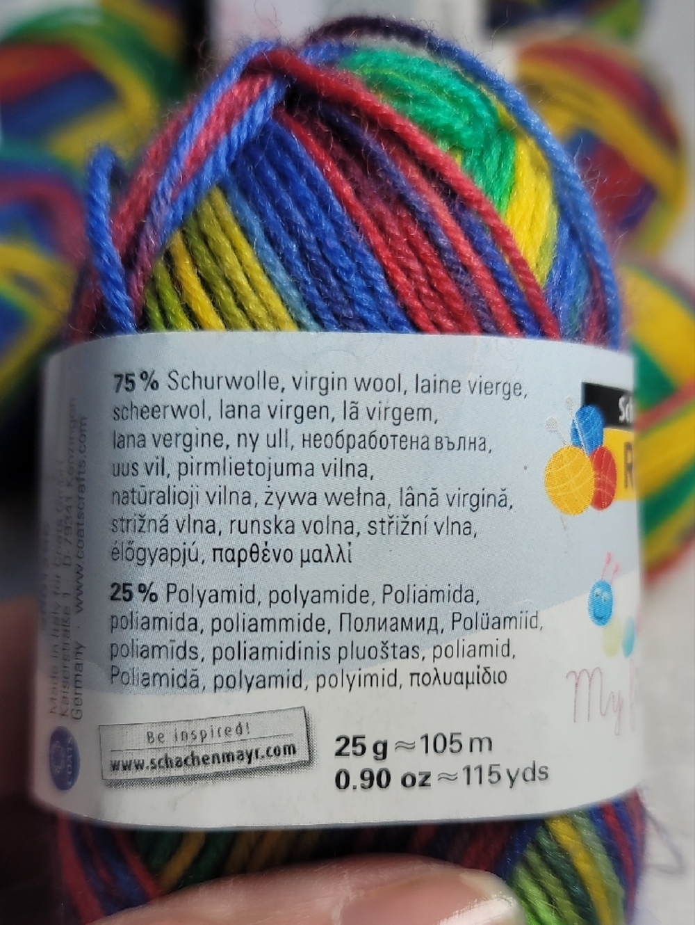 Multicolor Rainbow Sock Yarn - Bright Rainbow Colors - Picture 8 of 8
